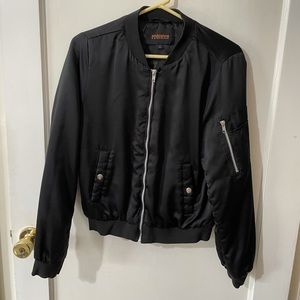 Ambiance Outerwear Black Bomber Jacket